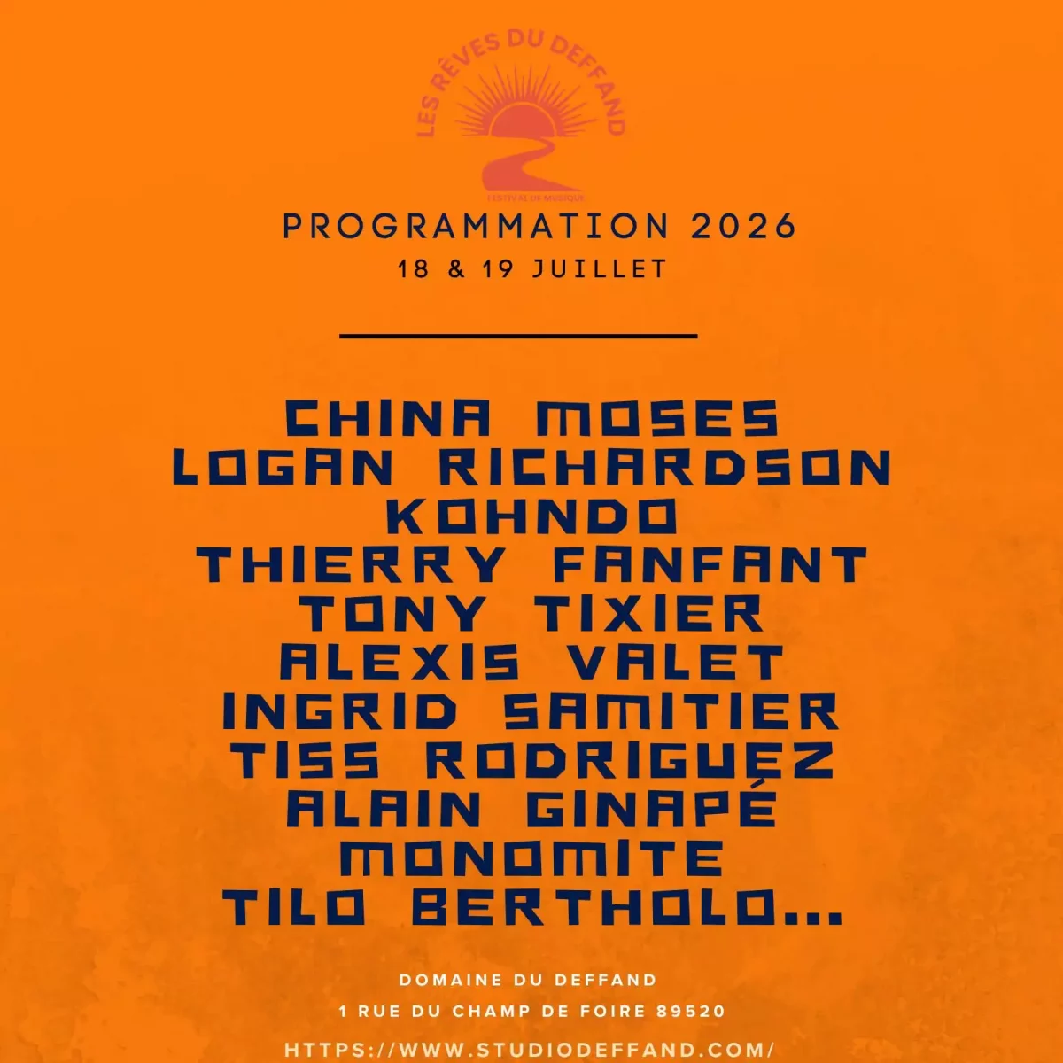 Programme Festival les rêveries du Deffand